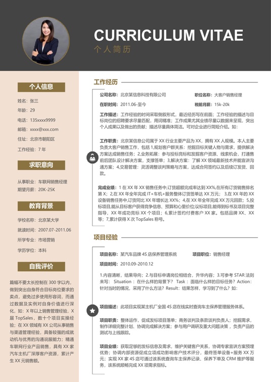 职场专业简历 (17)单页简历word模板